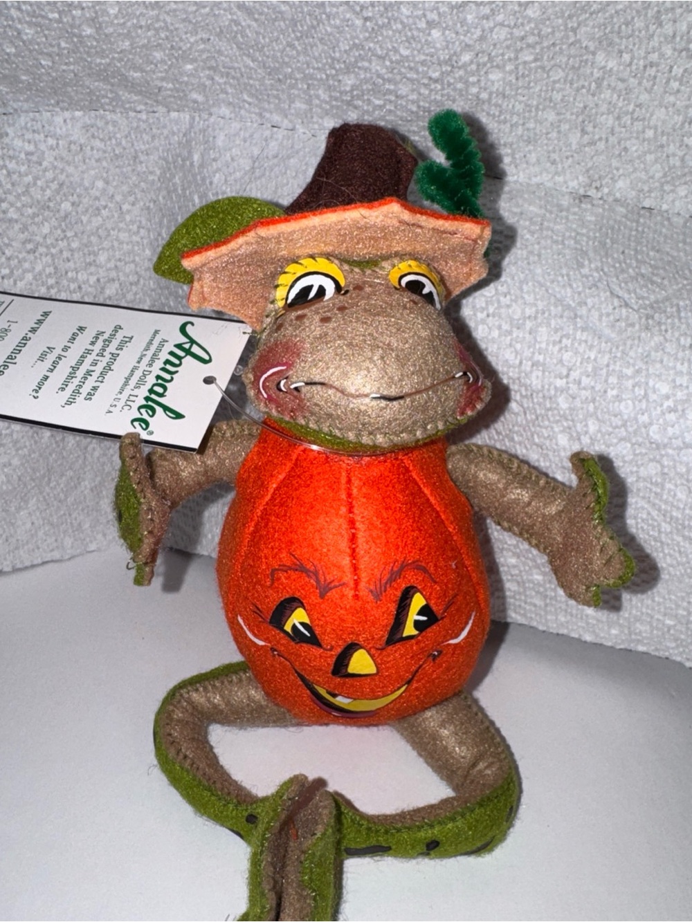 Annalee Halloween Doll 2022 JACK-O-LANTERN TOAD 5" Frog New With Tags